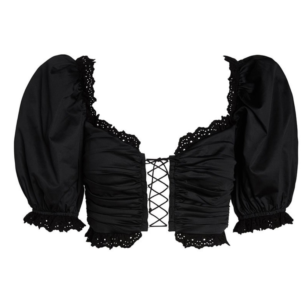 For Love and Lemons SAGE LACE UP CROP TOP - Picture 2 of 5